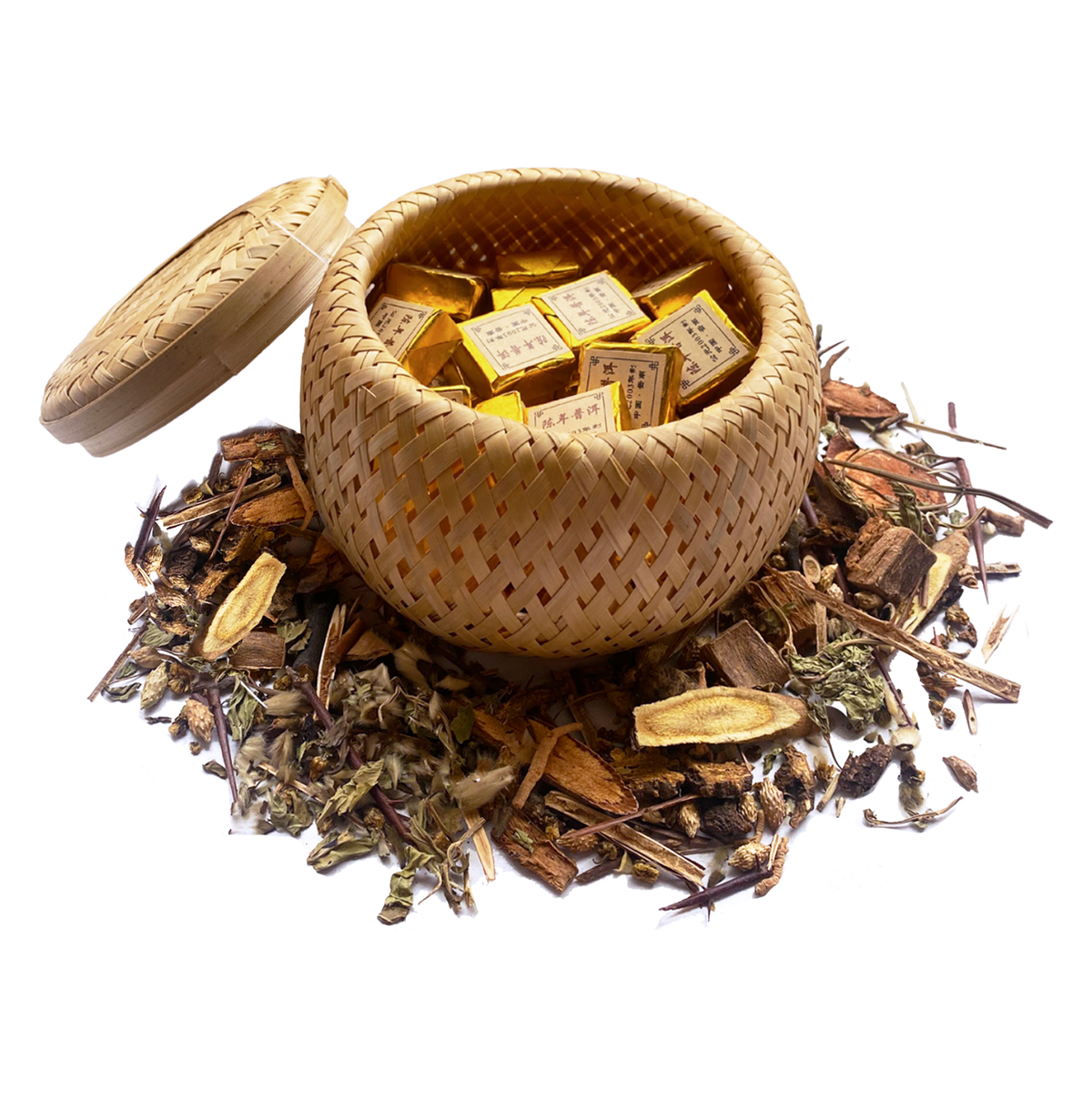 Tea Basket Pu'er Tea Bricks The Eastern Philosophy